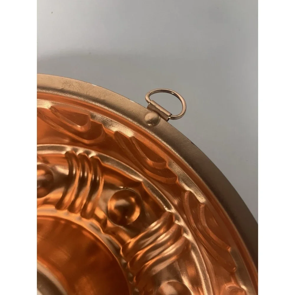 Vintage Copper Lined Metal Jell-O Mold Wall Hanging Holds 3 1/2 Cups Set of 2